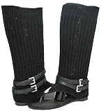 Qupid Agency-89 Black Faux Suede Women Sandal