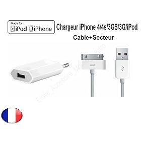 Chargeur secteur USB pour Apple iPhone iPod Nano Touch MP3 MP4 , IPHONE 3, IPHONE 3GS, IPHONE 4