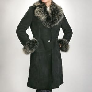 Buy BGSD Ladies Merino Shearling Long Coat with Toscana Fur Trim by Luxury Lane