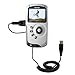 Gespultes Hot Sync und USB Daten Kabel Ladegerät mit TipExchange für Kodak PlaySport Pocket Video Camera - von Gomadic