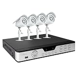 Zmodo KDB8-BARBZ4ZN-500GB 8-Channel H.264 DVR with 500GB HDD and 4 CMOS 480TVL 65-Feet IR Outdoor Security Camera (Silver)
