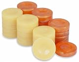 Mother of Pearl Design Backgammon Chips in Amber &amp; Camel - 1.5"