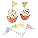 Party Partners Design Polka Dot Pennant Flags Short Decorative Food Picks, Multicolored, Set of 24