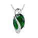 J.MOSUYA 18k White Gold Plated Swarovski Element Crystal Emerald Jewelry Set For Women Necklace Set