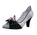 White & Black Ring Holder Shoe - Jewelry Display - Polka Dot - 6"L