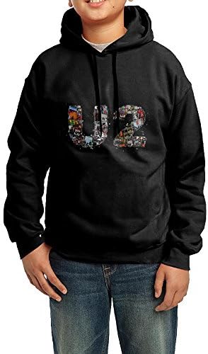 Boys Girls Kids Cool U2 Atomic Bombs Hoodie Black Cotton Hoodie X-Large