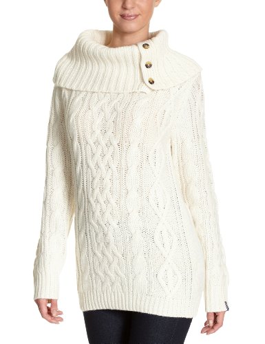 Tommy Hilfiger Damen Pullover  1M87604033 / HOOPER CBL LONG SWTR, Gr. 40 (L), Wei&szlig; (SNOW W Preisvergleich