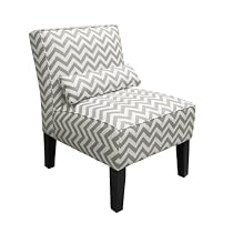 Skyline Furniture Armless Chair in Zig Zag Grey