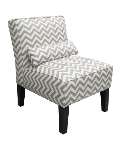 Skyline Furniture Armless Chair in Zig Zag Grey On Sale