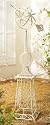 59" Shabby Chic or Cottage Style White Armillary Weathervane Sundial on a Stand