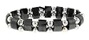 Hematite Bracelet - Tanker with Silver Colored Round Beads