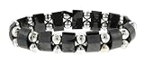 Hematite Bracelet - Tanker with Silver Colored Round Beads
