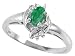 0.32 cts Genuine Emerald and Diamond Ring - 14kt White or Yellow Gold