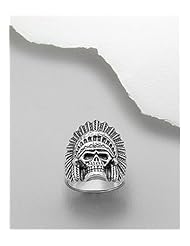 Skull Ring In 92.5 Sterling Silver