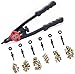 zision tool 13" Rivet Nut Tool Nut/Thread Hand Riveter Blind rivet Kit(M5 M6 M8 SAE 10-24, 1/4-20, 5/16-18) 60pc Rivnuts