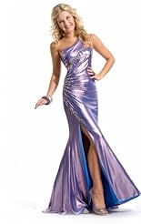 Slit Crystals Applique Crystal Beaded Lace Chiffon/Taffeta/Tulle Evening Dress/Bridesmaid Dress 