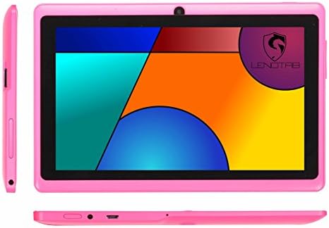 7" Bluetooth HD Quad Core 1024X600 Tablet PC Actions 7031 Cortex A9 CPU Android 4.4.2 KitKat 512MB RAM 8GB FLASH Dual Camera Google Play Store WiFi Support Netflix 3D Games Flash Skype (Pink)