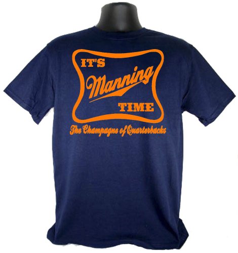 It's Manning Time Script Adult Navy T-Shirt Tee