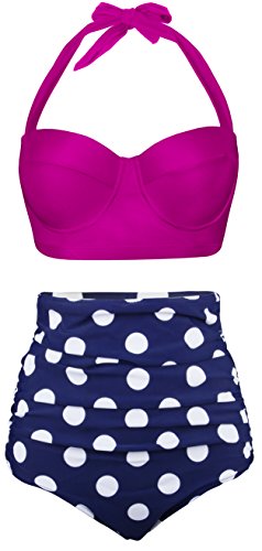 Angerella Polka Two Piece Swimsuit Beachwear Bathing Suits (BKI032-R2-L)