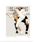100Th Year Of Baseball by Norman Rockwell. Size: 12.5 inches width by 14 inches height. Best Quality Art Print Poster.