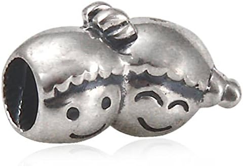 Charmstar Boy and Girl Charm Authentic 925 Sterling Silver Solid Friends Beads Fit European Children Bracelet