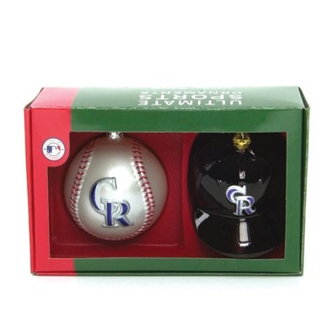 Buy Colorado Rockies Baseball & Hat Christmas Ornaments by SC Sports