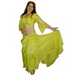 Full Circle Silk Skirt in Lemon/Lime