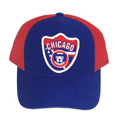 MLB CHICAGO CUBS TRUCKER MESH VINTAGE HAT CAP BLUE RED