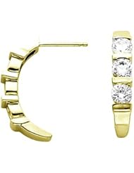 Pair of 14K Yellow Gold Diamond Earrings - 0.90 Ct. -- LIFETIME WARRANTY