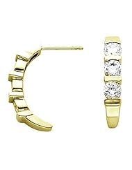 Pair of 18K Yellow Gold Diamond Earrings - 0.90 Ct. -- LIFETIME WARRANTY