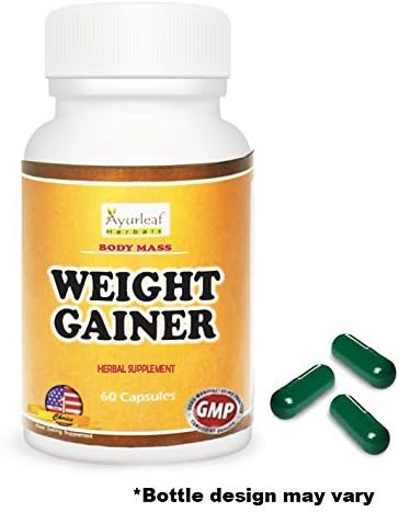 Ayurleaf Weight Gainer - Weight Gain Formula Men or Women. Gain weight pills (60) tablets. Appetite Enhancer. Fast Weight Gainer. Skinny people gain curves or body mass. (1) Bottle by Ayurleaf