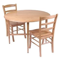 Winsome 34342 Basics Drop Leaf Kitchen Table with Ladder Back Chair Set