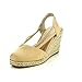 C Label Rollin-5 Womens Espadrille Elastic Sling Back Wedge Sandals