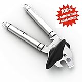 70% OFF SPECIAL! Best 3-in-1 Manual Can Opener - Safety Opener Leaves Smooth Edge No Sharp Cuts - Suitable For Arthritis - Minimum Hand Effort Required. Made Of The Same Top Quality Heavy Duty Stainless Steel As Bru Joy Garlic Press - Including the Ultra-Sharp Cutting Blade - Commercial Restaurant Grade. 8 Inch. Large Easy-Turn Knob. Opens Big Pet Food Cans Easily Quickly. Built-in Bottle Opener & Soda Tab Lifter. A Perfect Father's Day Gift. Great for Seniors. A Camping, Picnic and Kitchenaid Must-Have. Guaranteed to Last At Least 5000 Times Opening. Bonus 20-page Quick Meals/Dinners/Canned Food Recipes e-Book! Love It Or Your Money Back Guarantee By Bru Joy