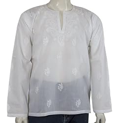 Summer Dress Clothing Mens Embroidered Cotton Short Kurta India Chest 42 inches (gck193)