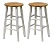 Kitchen & Housewares : Set of 2 White & Natural Finish 24