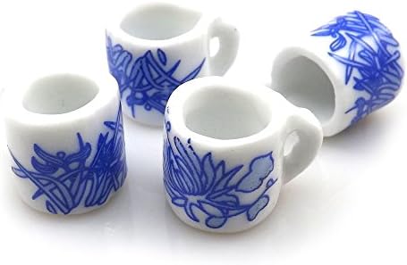 Printed Ceramic Teacup Pendant 50pcs/lot Jewelring Making Charms 18mm