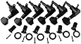 Musiclily 6-in-line Sealed Electric Guitar String Tuning Pegs Keys Machine Head Tuners Set Right Hand for Fender Stratocaster Tele Guitar, Black