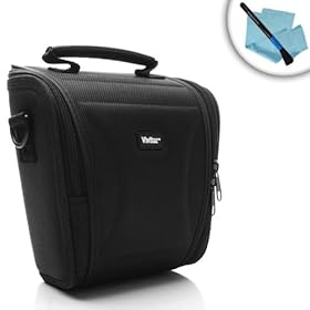 Rugged Hard Shell Camera Case Bag with Cleaning Kit for Panasonic Lumix DMC GF3 , DMC FZ200 , DMC LX7 and Many More Digital Cameras!