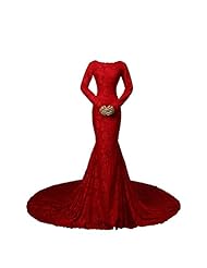 Sexy Long Sleeves Backless Lace Jeweled Evening Dress/Homecoming Dress/Prom Dress/Party Dress/Wedding Dress 