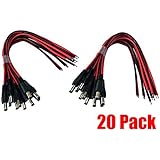 iMBAPrice&reg; CCTV Security Camera DC Male Power Plug Pigtail Cable (20 Pack)