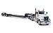 1/50 White Peterbilt 367 w/Silver Tri-Axle Trailer