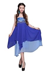 Sexy Strapless Vintage Chiffon Off the Shoulder  Dress