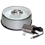 Rotating Display Base with Mirror Top and Lighted Center Uses AC or Battery Power