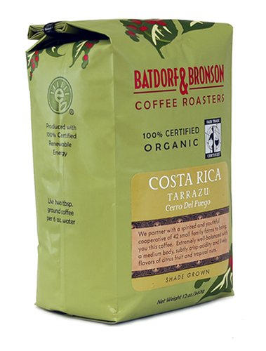 Batdorf & Bronson Costa Rica, Whole Bean Coffee, Organic, 12-Ounce Bags (Pack of 3) by Batdorf & Bronson