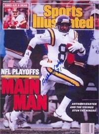 Anthony Carter Autographed/Hand Signed Sports Illustrated Magazine (Minnesota Vikings)