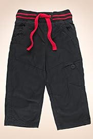 Pure Cotton Ribbed Waistband Straight Leg Trousers