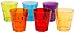 Assorted Colorful Glass Rocks Bistro Glasses, 4"H Set of 6 - 1 of Each Color