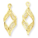 14k Polished Filigree Swirl Earring Jackets