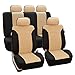 FH Group FB065BEIGE115 Beige Classic Khaki Car Seat Cover (Full Set Airbag Ready and Split Bench)
